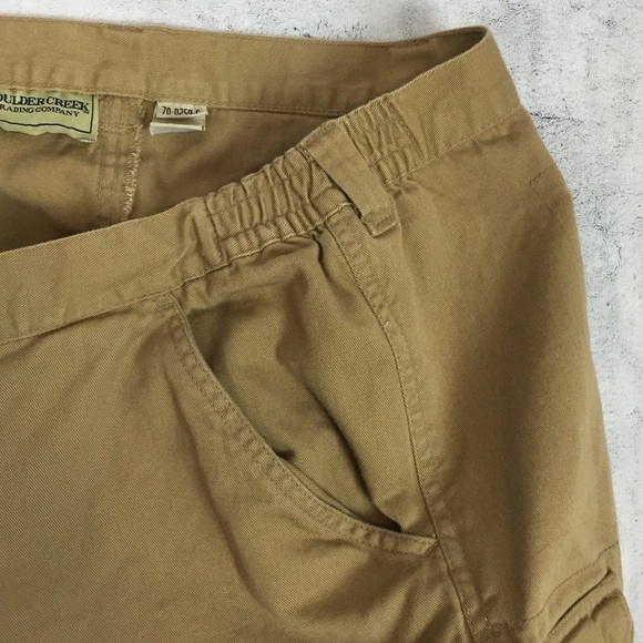 Boulder Creek Cargo Shorts Mens 54 Big Cotton Elastic Panels Velcro Pockets - Picture 12 of 13